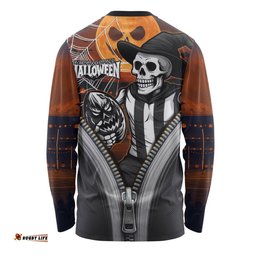 Amazing Aussie Collingwood Halloween Night Reaper Zipper Long Sleeve T-shirt