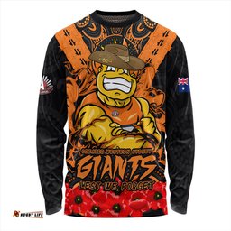 Amazing Aussie GWS GIANTS Ripped Legacy Of The Game The ANZAC Spirit Lives On Long Sleeve T-shirt