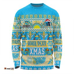 Amazing Aussie Gold Coast Titans Christmas Aboriginal Custom Indigenous Knitted Ugly Xmas Style Long Sleeve T-shirt