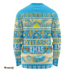 Amazing Aussie Gold Coast Titans Christmas Aboriginal Custom Indigenous Knitted Ugly Xmas Style Long Sleeve T-shirt