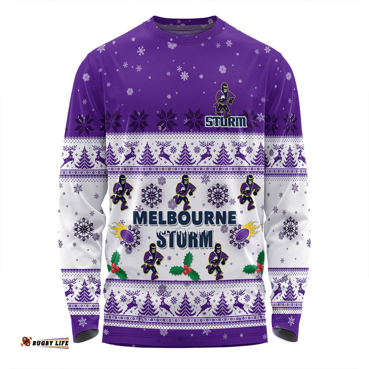 Amazing Aussie Melbourne Storm Christmas Custom Special Ugly Christmas Long Sleeve T-shirt