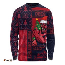 Amazing Aussie Melbourne Merry Christmas Knit Style Festive Spirit Long Sleeve T-shirt