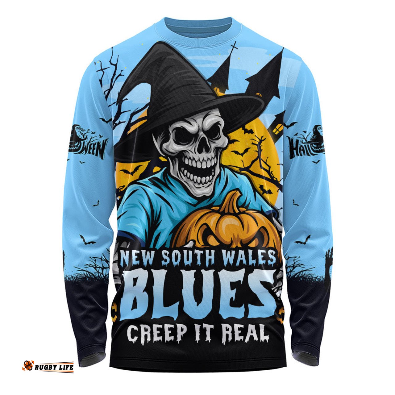 Amazing Aussie New South Wales Blues Dark Moon Rugby Halloween Battle Edition Long Sleeve T-shirt