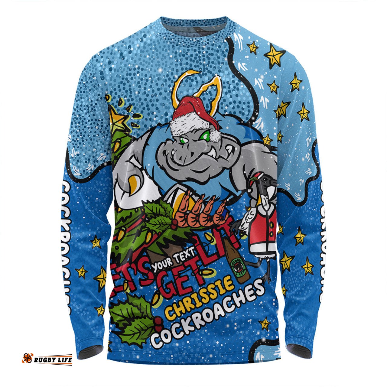Amazing Aussie New South Wales Cockroaches Christmas Custom Let's Get Lit Chrisse Pressie Long Sleeve T-shirt