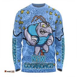 Amazing Aussie New South Wales Cockroaches Custom Team With Dot And Star Patterns For Tough Fan Long Sleeve T-shirt