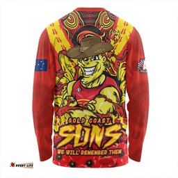 Amazing Aussie Gold Coast SUNS Ripped Legacy Of The Game The ANZAC Spirit Lives On Long Sleeve T-shirt
