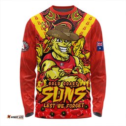 Amazing Aussie Gold Coast SUNS Ripped Legacy Of The Game The ANZAC Spirit Lives On Long Sleeve T-shirt