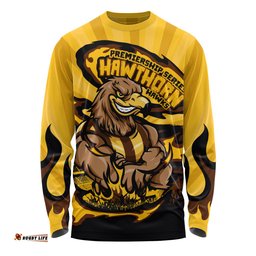 Amazing Aussie Hawthorn Premiership Series Flame Edition Long Sleeve T-shirt