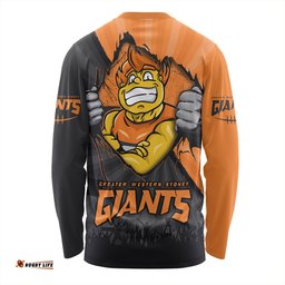 Amazing Aussie GWS GIANTS Breaking Through Fan Design Long Sleeve T-shirt