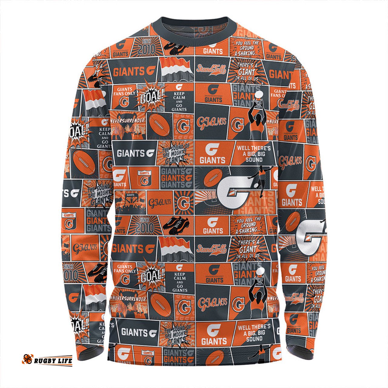 Amazing Aussie GWS GIANTS Legacy Of The Pride Comic Style Long Sleeve T-shirt