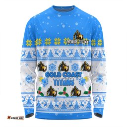 Amazing Aussie Gold Coast Titans Christmas Custom Special Ugly Christmas Long Sleeve T-shirt