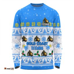 Amazing Aussie Gold Coast Titans Christmas Custom Special Ugly Christmas Long Sleeve T-shirt