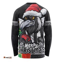Amazing Aussie Collingwood Santa Scoring Touchdown On Christmas Game Day Long Sleeve T-shirt