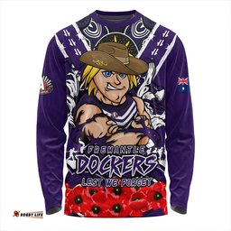 Amazing Aussie Fremantle Ripped Legacy Of The Game The ANZAC Spirit Lives On Long Sleeve T-shirt