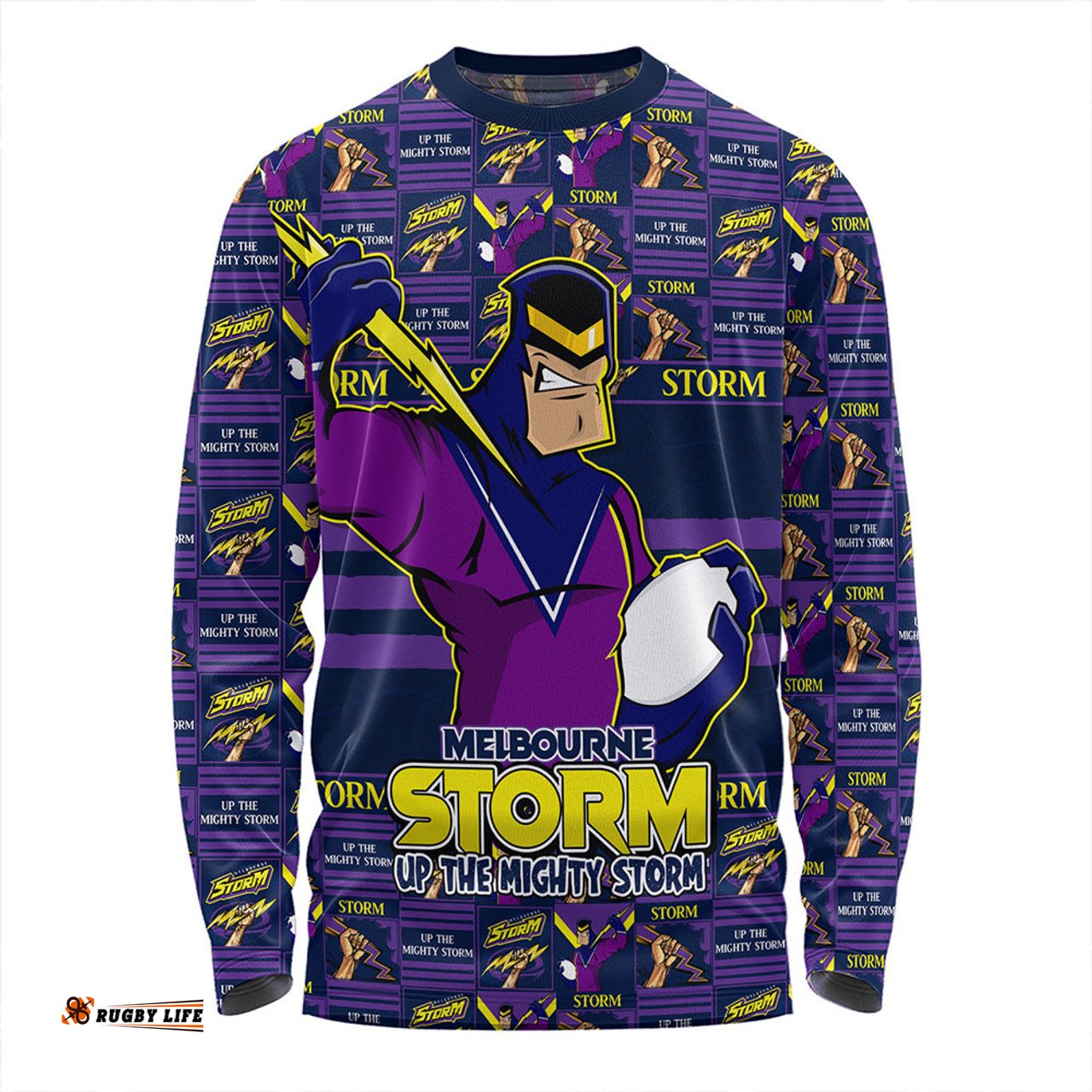 Amazing Aussie Melbourne Storm Champion���s Pride Comic Style Long Sleeve T-shirt