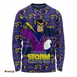 Amazing Aussie Melbourne Storm Champion���s Pride Comic Style Long Sleeve T-shirt