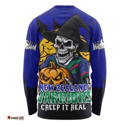 Amazing Aussie New Zealand Warriors Dark Moon Rugby Halloween Battle Edition Long Sleeve T-shirt