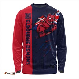 Amazing Aussie Melbourne Burning Passion Of Power Scratch Style Long Sleeve T-shirt