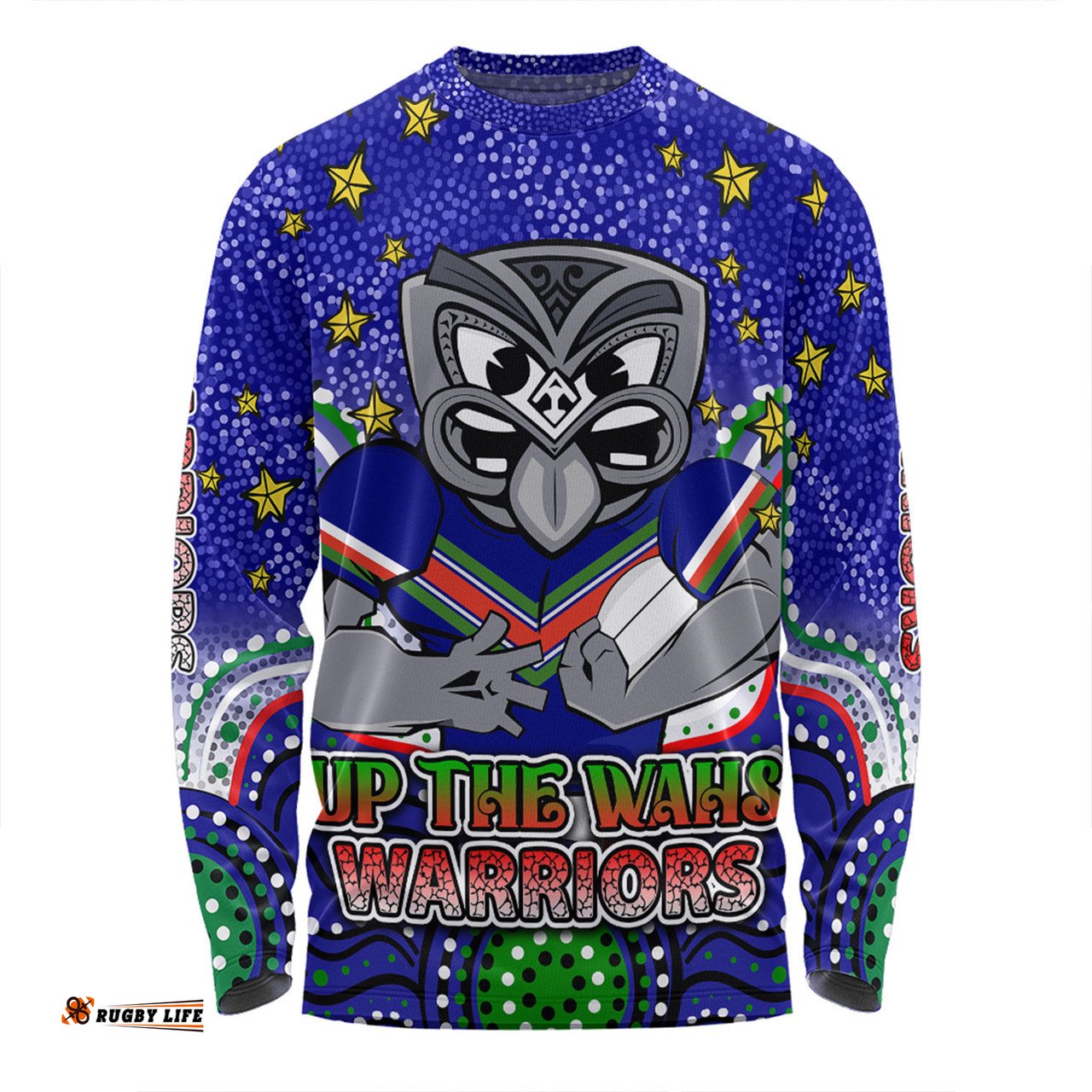 Amazing Aussie New Zealand Warriors Custom Custom With Aboriginal Inspired Style Of Dot Painting Patterns Long Sleeve T-shirt