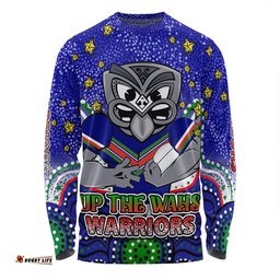 Amazing Aussie New Zealand Warriors Custom Custom With Aboriginal Inspired Style Of Dot Painting Patterns Long Sleeve T-shirt