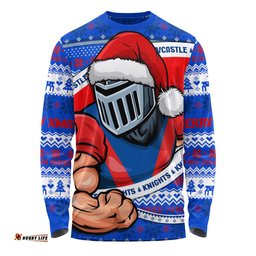 Amazing Aussie Newcastle Knights Ugly Knit Style For Christmas Game Fans Long Sleeve T-shirt