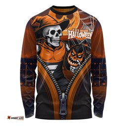 Amazing Aussie GWS GIANTS Halloween Night Reaper Zipper Long Sleeve T-shirt