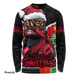 Amazing Aussie Essendon Santa Scoring Touchdown On Christmas Game Day Long Sleeve T-shirt
