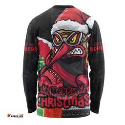 Amazing Aussie Essendon Santa Scoring Touchdown On Christmas Game Day Long Sleeve T-shirt