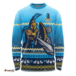 Amazing Aussie Gold Coast Titans Christmas Custom Ugly Xmas And Aboriginal Patterns For Die Hard Fan Long Sleeve T-shirt