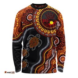 Amazing Aussie Indigenous Australian Aboriginal Hand Of The Land Heart Of The Sea Long Sleeve T-shirt