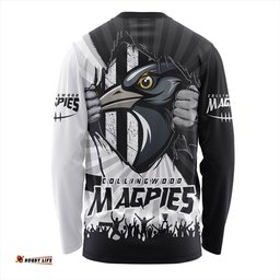 Amazing Aussie Collingwood Breaking Through Fan Design Long Sleeve T-shirt