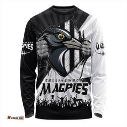 Amazing Aussie Collingwood Breaking Through Fan Design Long Sleeve T-shirt