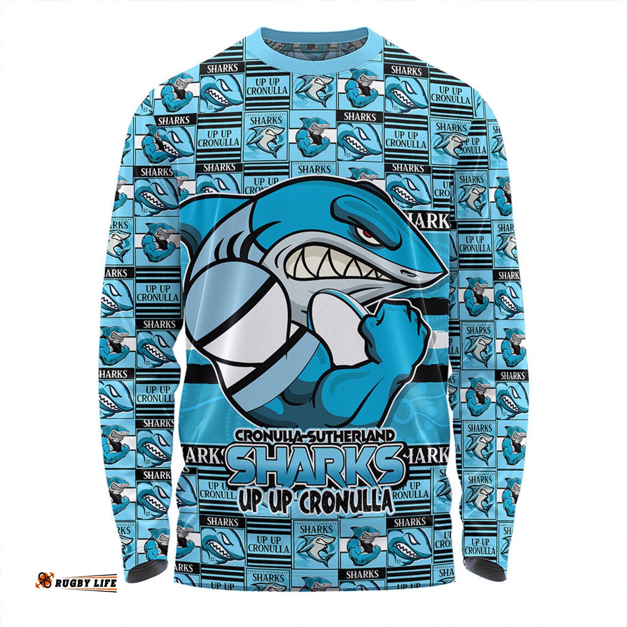 Amazing Aussie Cronulla Sutherland Sharks Champion���s Pride Comic Style Long Sleeve T-shirt