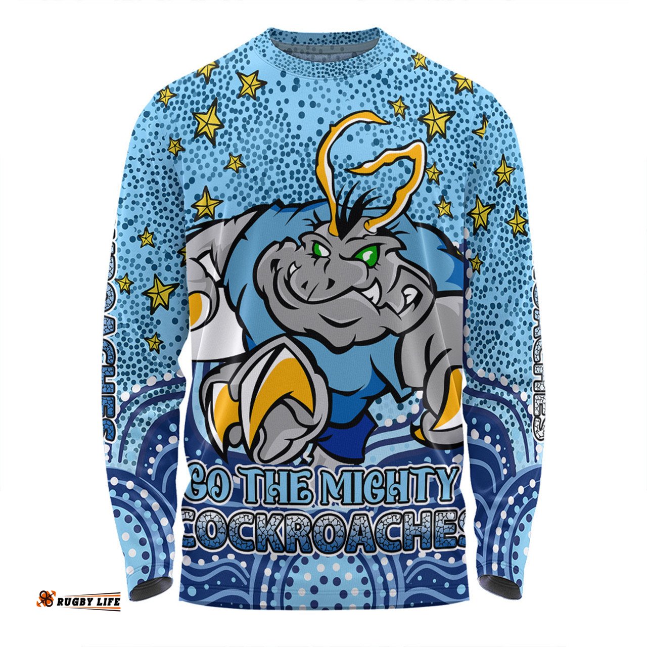 Amazing Aussie New South Wales Cockroaches Custom Custom With Aboriginal Inspired Style Of Dot Painting Patterns Long Sleeve T-shirt