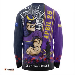 Amazing Aussie Melbourne Storm Anzac Day Lest We Forget Strong Fighting Spirit Long Sleeve T-shirt