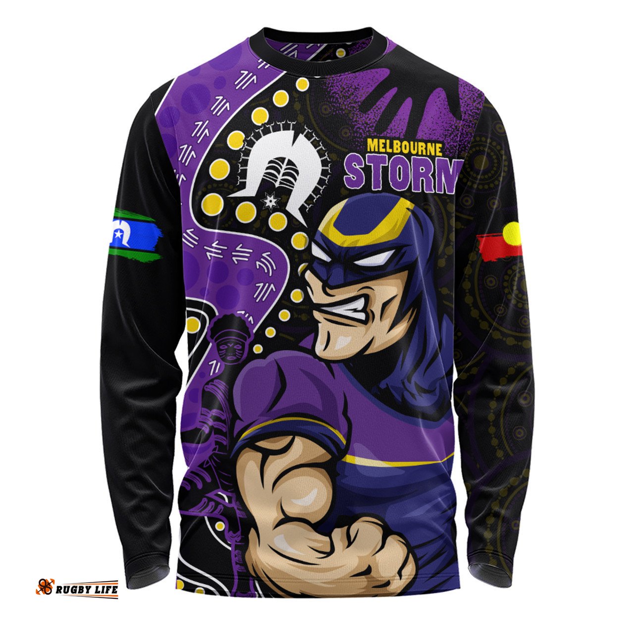 Amazing Aussie Melbourne Storm NAIDOC Indigenous Warrior Spirit Long Sleeve T-shirt