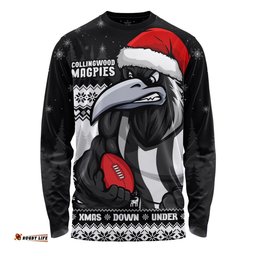 Amazing Aussie Collingwood Merry Christmas Down Under Footy Power Style Long Sleeve T-shirt