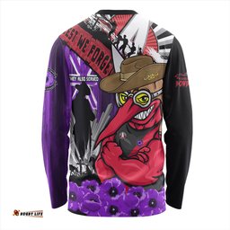 Amazing Aussie Essendon ANZAC Day Honor Purple Valor And Spirit Long Sleeve T-shirt