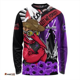 Amazing Aussie Essendon ANZAC Day Honor Purple Valor And Spirit Long Sleeve T-shirt