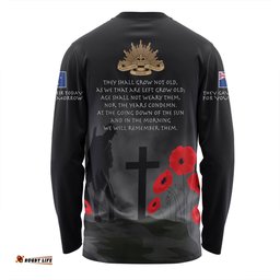 Amazing Aussie New Zealand Anzac Day New Zealand Warriors Remember Black Long Sleeve T-shirt