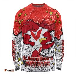 Amazing Aussie St. George Illawarra Dragons Custom Team With Dot And Star Patterns For Tough Fan Long Sleeve T-shirt