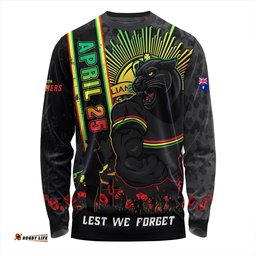 Amazing Aussie Penrith Panthers Anzac Day Lest We Forget Strong Fighting Spirit Long Sleeve T-shirt
