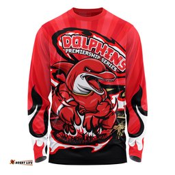 Amazing Aussie Redcliffe Dolphins Premiership Series Sports Gear Long Sleeve T-shirt