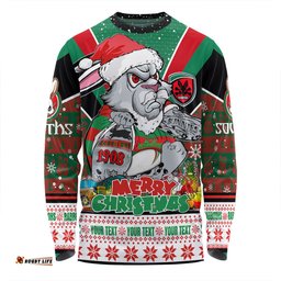 Amazing Aussie South Sydney Rabbitohs Custom South Sydney Rabbitohs Santa Aussie Big Things Long Sleeve T-shirt
