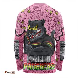 Amazing Aussie Penrith Panthers Custom Team With Dot And Star Patterns For Tough Fan Long Sleeve T-shirt