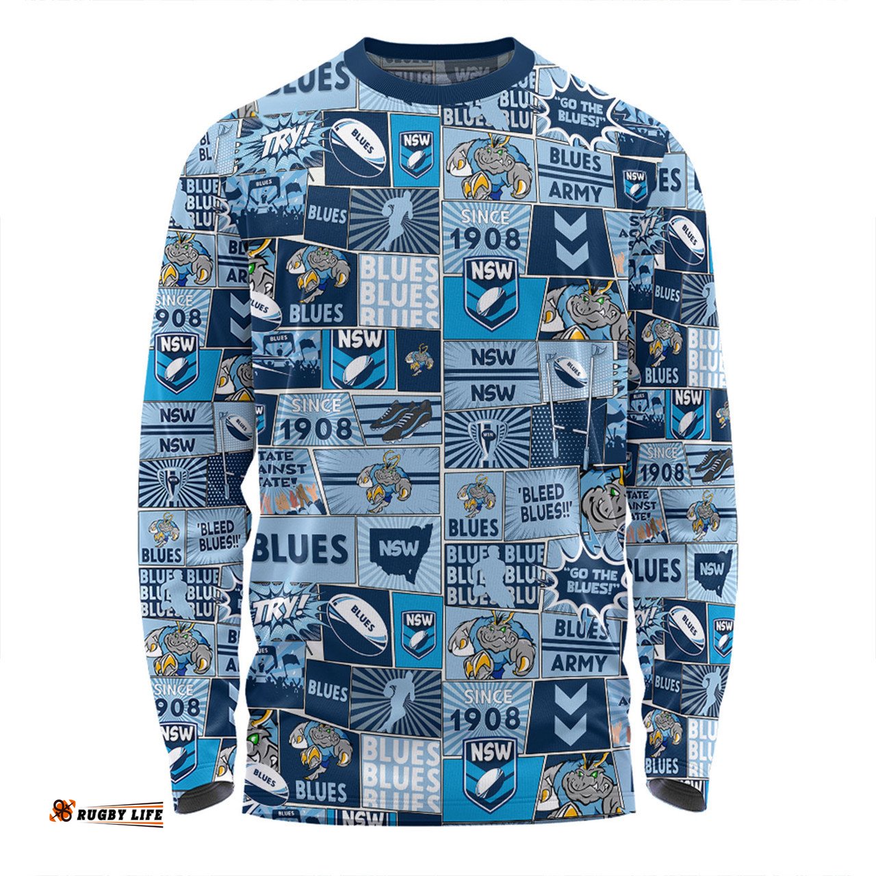 Amazing Aussie New South Wales Cockroaches Team Of Us Die Hard Fan Supporters Comic Style Long Sleeve T-shirt