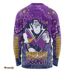 Amazing Aussie Melbourne Storm Custom Team With Dot And Star Patterns For Tough Fan Long Sleeve T-shirt