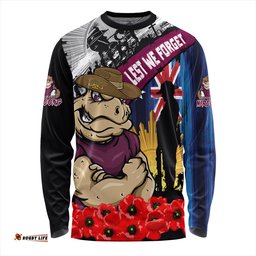 Amazing Aussie Queensland Maroons United In Spirit Anzac Day Tribute Long Sleeve T-shirt