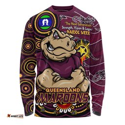 Amazing Aussie Queensland Maroons Spirit Of NAIDOC Series Long Sleeve T-shirt
