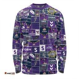 Amazing Aussie Melbourne Storm Team Of Us Die Hard Fan Supporters Comic Style Long Sleeve T-shirt